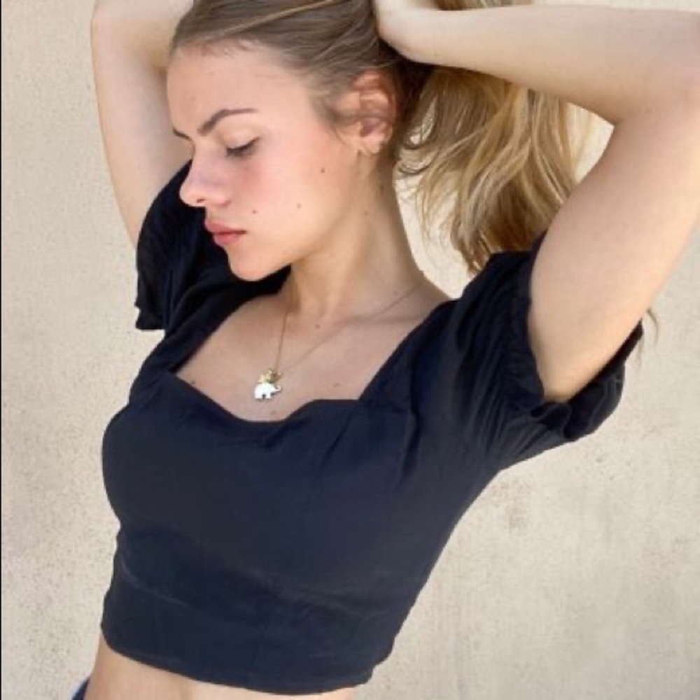 Urban Outfitters Puff Sleeve Crop Top